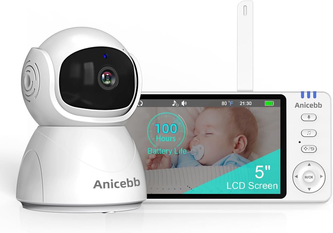 5" HD Video Baby Monitor with Camera and Audio, No WiFi Hack-Proof Security by Unknown