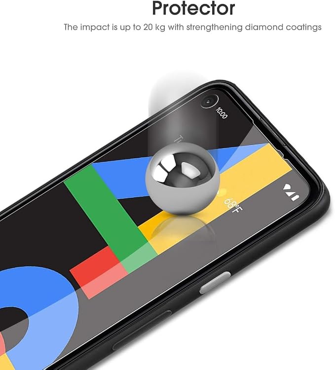 OMOTON Screen Protector for Google Pixel 4a, Scratch - Image 6