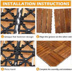 Interlocking Deck Tiles, 11.8"x11.8", All-Weather, Composite Deck Tiles - Image 4