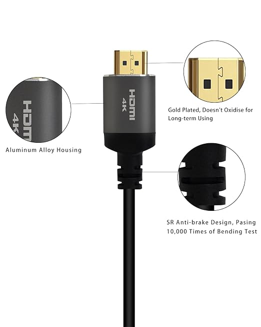 30 ft HDMI Cable 4K, High Speed Long HDMI Cables Support 4K 30Hz 2K 1080p 3D ARC - Image 3