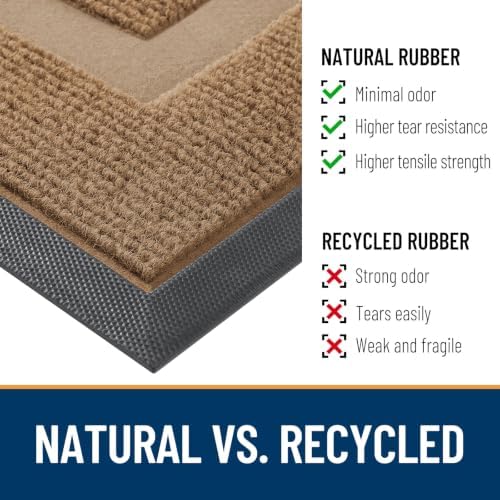 OLANLY Half Circle Front Door Mat Outside 47x32 All-Season Rubber Doormat - Image 4