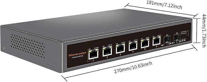 8-Port 10G Unmanaged Ethernet Switch, 6×10G Base-T & 2×10G SFP+ Uplink - Image 8