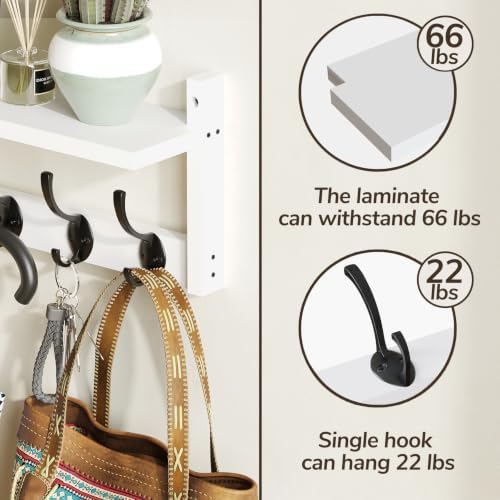 AMBIRD 34.2" L Wooden Wall Coat Hooks - Image 7
