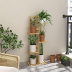 Laiensia Bamboo 5 Tier 6 Potted Plant Stand Rack Multiple Flower Pot Holder - Image 4