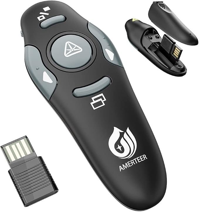 AMERTEER Presentation Clicker Wireless Presenter Remote Clicker by AMERTEER