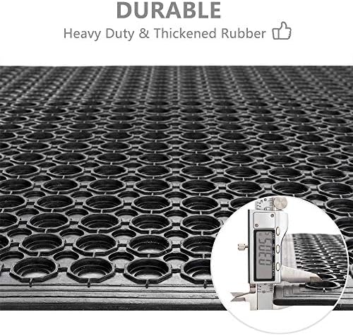 ROVSUN Rubber Floor Mat with Holes, Anti-Fatigue/Non-Slip Drainage Mat - Image 5