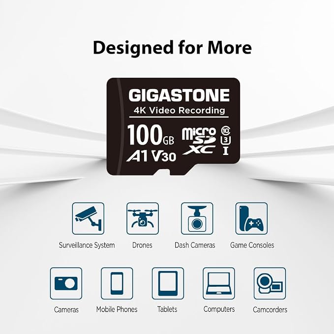 GIGASTONE 100GB Micro SD Card, A1 V30 4K Video Recording, Compatible - Image 6