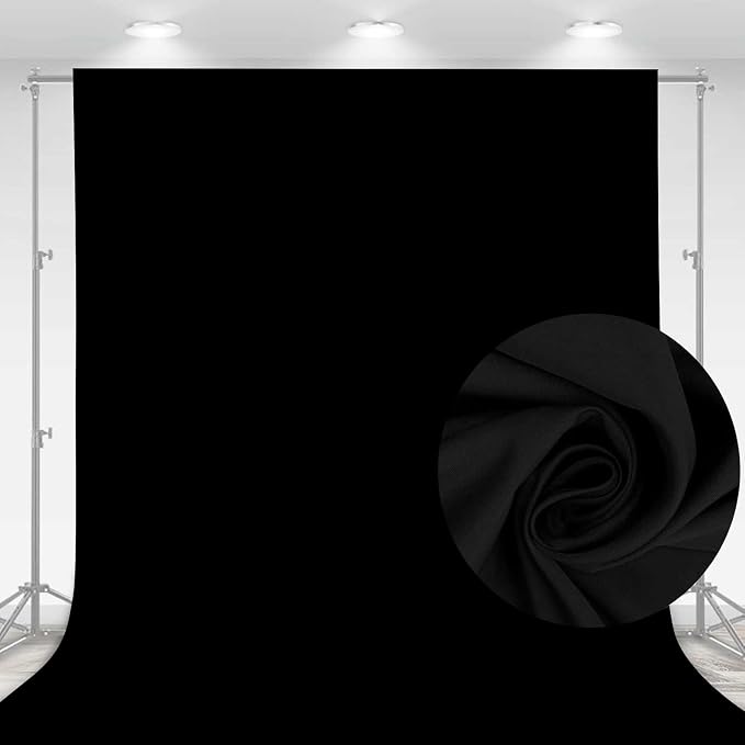 9x6FT Black Backdrop for Photography, High Density Polyester Fabric Background - Image 2