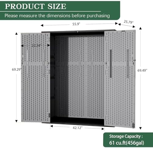 Outdoor Storage Shed Resin Waterproof Storage Cabinet - Image 2