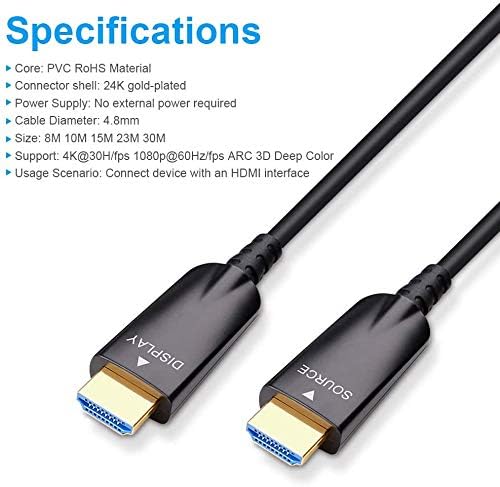 DTECH 75ft Fiber Optic HDMI Cable - Image 3