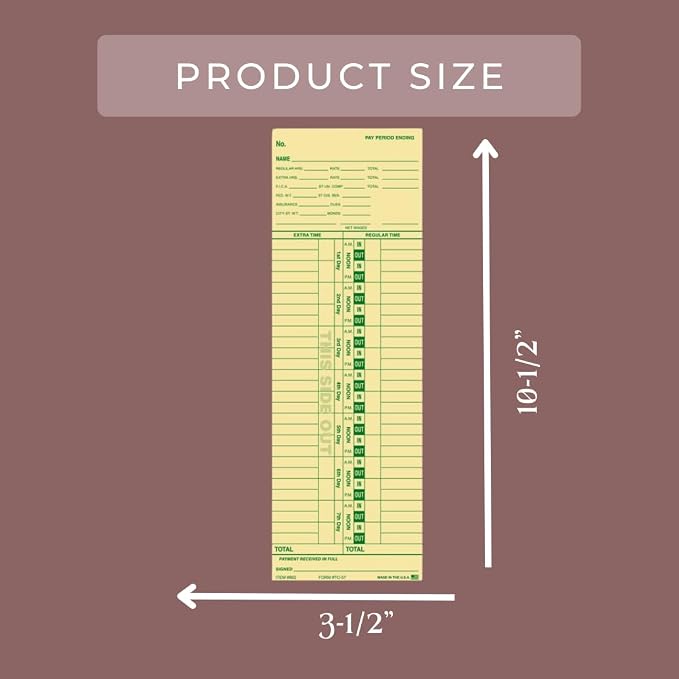 Generic Time Clock Cards for Tracking Regular and Extra Time - Image 2
