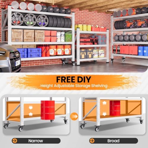 55.1” Wide Heavy Duty Metal Garage Shelving, Steel Shelf - Image 4