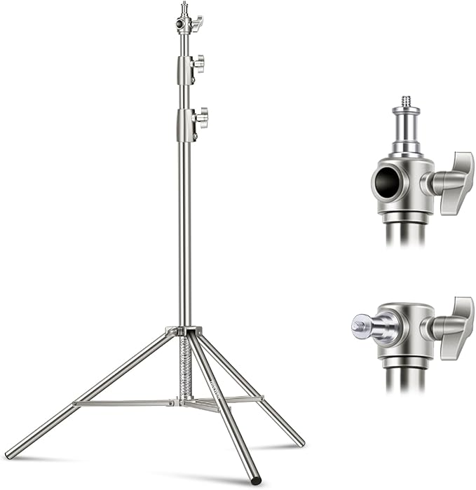 NEEWER 102"/2.6m Stainless Steel Light Stand, Spring Cushioned Heavy Duty by Neewer