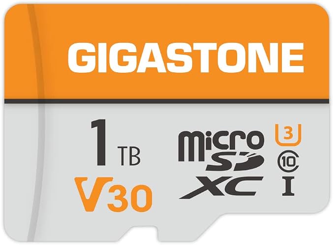 GIGASTONE 1TB Micro SD Card, A1 V30 4K Video Recording, Surveillance, Security by Gigastone