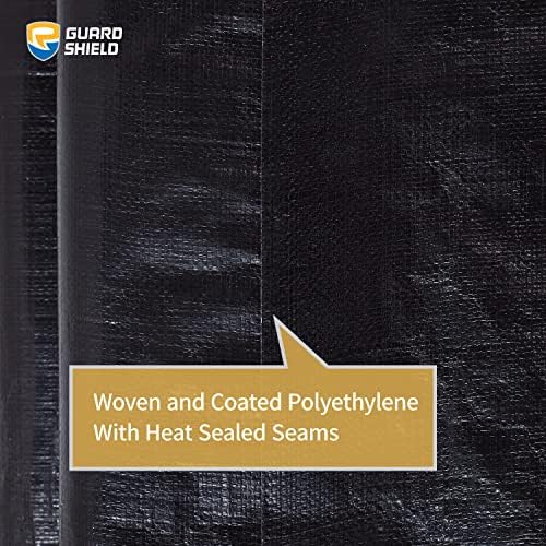 GUARD SHIELD Tarps Heavy Duty Waterproof 12x20 Feet Black Poly Tarp Cover - Image 5