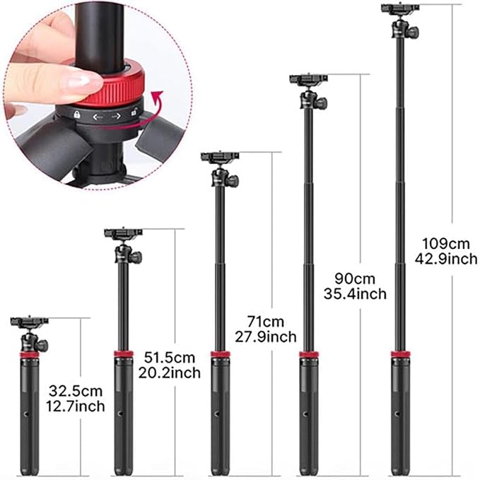ULANZI MT-44 Extendable Phone Tripod, 360° Ball Head Camera Tripod - Image 9