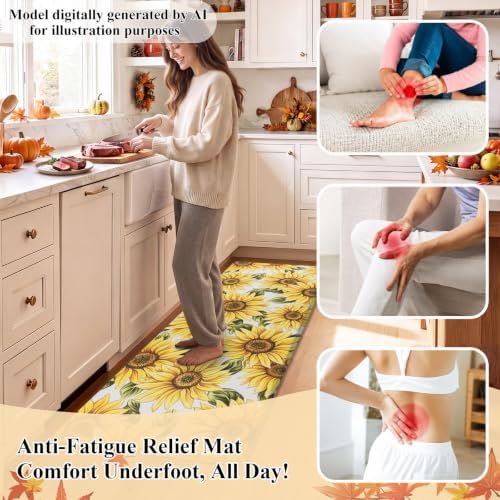 HEBE Fall Kitchen Rugs Set of 2, Anti Fatigue Kitchen Mats - Image 4