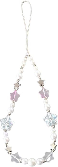 Beaded Phone Charm Lanyard Strap Girly Style Fixed Beads Pearl Lanyards by Staqlo