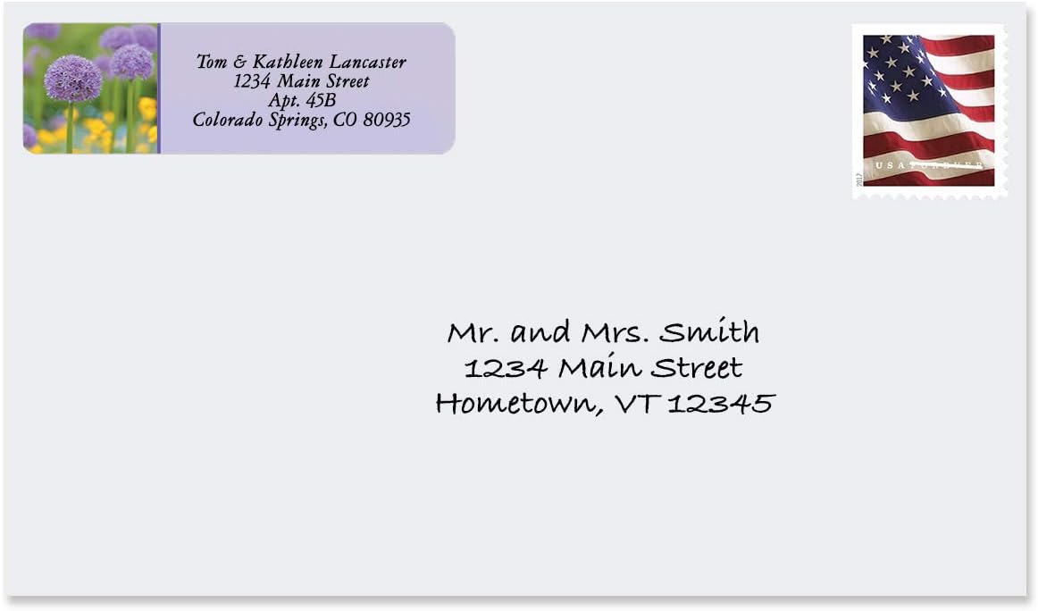 Colorful Images Floral Fantasy Rolled Personalized Return Address Mailing Labels with Dispenser, Customize with Name & Shipping Address, 500 ¾” x 2½” Self Adhesive, Easy Peel Label Roll