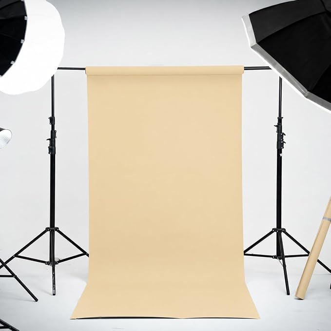 Kate Seamless Paper Backdrop for Photography Beige Cream Backdrop Paper - Image 2