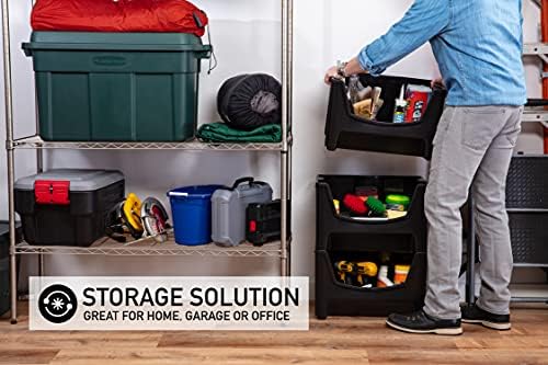 Mighty Tuff Jumbo Stackable Storage Bins, Easy-Access Storage, Large - Image 3