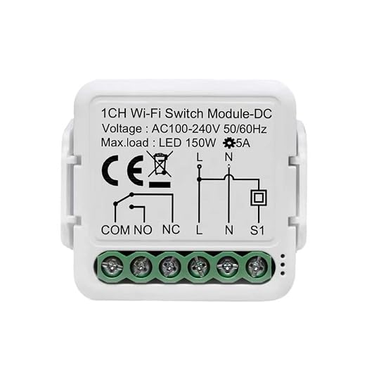 Tuya Smart Life app Dry Contact WiFi Relay Switch Module, 1 Channel DC 12/24V by MHCOZY