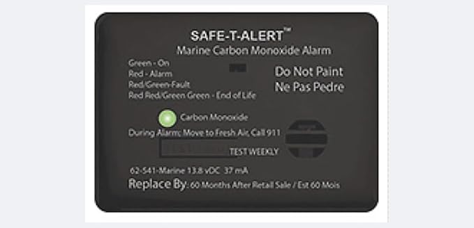 MTI Industries 62-541-BL-MARINE Marine Carbon Monoxide Alarm BLK Surface Mount - Image 3
