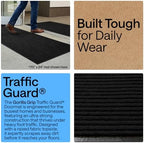 GORILLA GRIP Traffic Guard Indoor Outdoor Heavy Duty Door Mat, 29x17 Black - Image 3