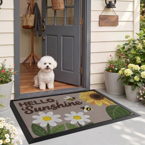 LUMI Outside Welcome Door Mat 32x47, Non-Slip Durable Rubber Easy Clean - Image 5