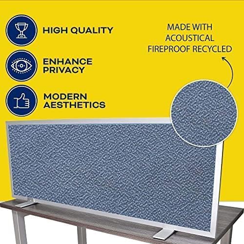 OBEX Acoustical Free Standing Privacy Screen, Cubicle Accessories Desk Privacy Panel, Desk Dividers for Office, Office Furniture Partitions Portable Sound Proof Dividers, 12" x 72", Twilight