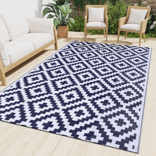 Smiry Outdoor Rug 9x18 ft Waterproof Reversible Boho Mat by Smiry