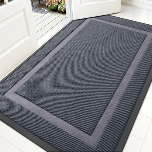OLANLY Front Door Mat Outside 59x34, All-Season Heavy-Duty Rubber Doormat by OLANLY