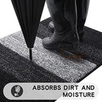 Kitinjoy Indoor Outdoor Door Mat, 54x24 Non-Slip Dirt Trapper Doormats - Image 2