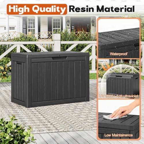 Outdoor Storage Box, Resin Deck Boxes outdoor, Waterproof Storage Box Lockable - Image 3