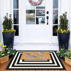 Front Door Mat Indoor Outside Entrance, 2x3 Modern Black White Rug - Image 5