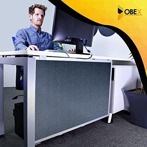 OBEX Acoustic Table Mounted Modesty Desk Privacy & Sound Absorbing Panel for Office Cubicles, 12" x 66", Graphite