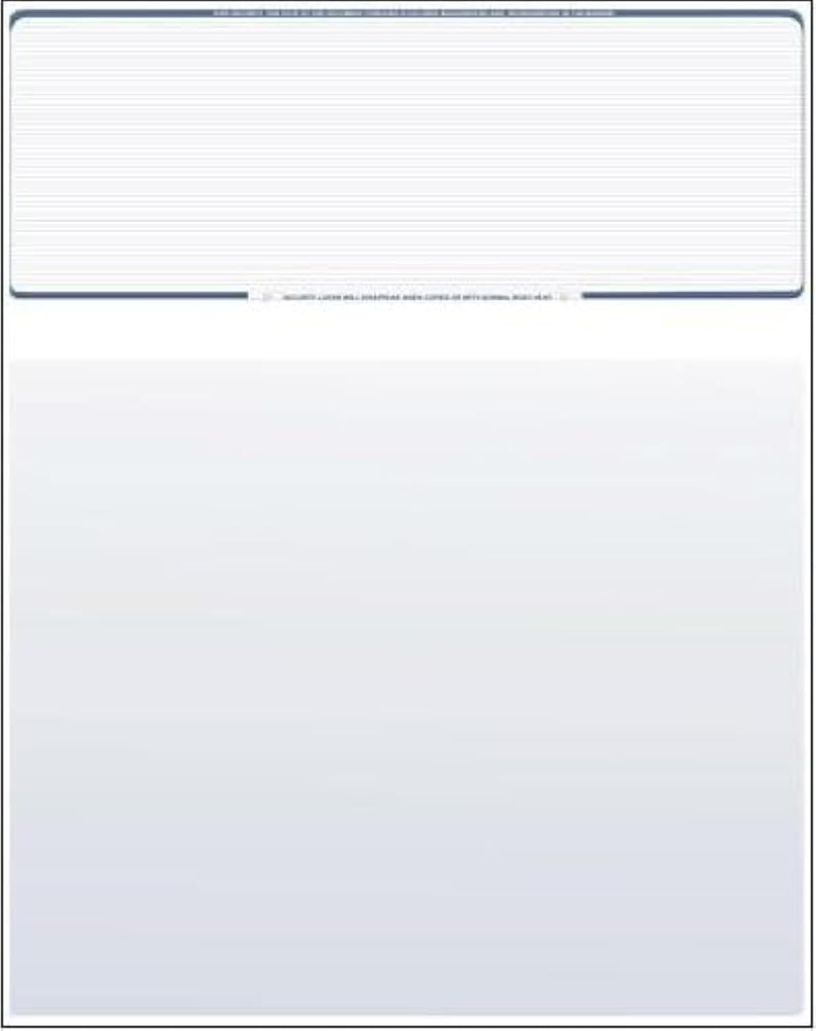 Compuchecks Check on Top Blank Check Paper - 100 Pack, Quick-Books & Laser Printer Compatible - Security Business Checks with Voucher - 8.5" x 11" Steel Blue Pinstripe