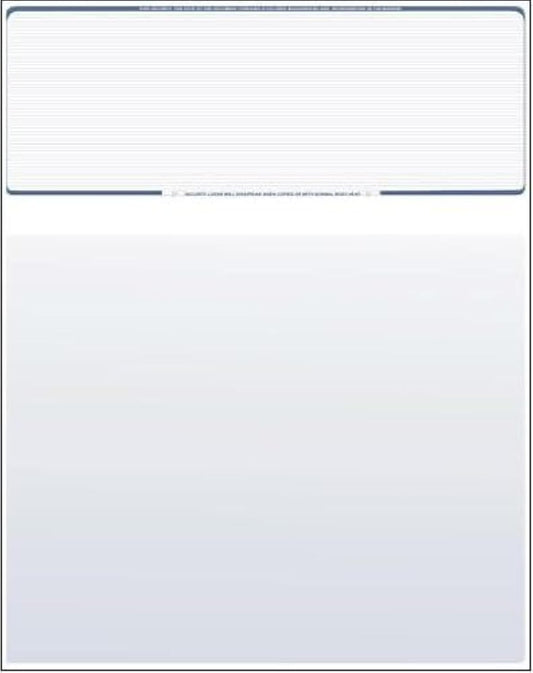 Compuchecks Check on Top Blank Check Paper - 250 Pack, Quick-Books & Laser Printer Compatible - Security Business Checks with Voucher - 8.5" x 11" Steel Blue Pinstripe