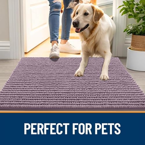 OLANLY Dog Door Mat for Muddy Paws 36x24, Extra Absorbent Chenille Mud Mat - Image 6