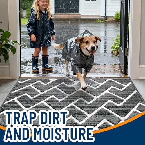 OLANLY Front Door Mat 48x32, Low-Profile Easy Clean Doormat - Image 2