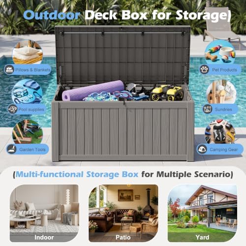 Outdoor Storage Box Waterproof, 155 Gallon Deck Box - Image 3