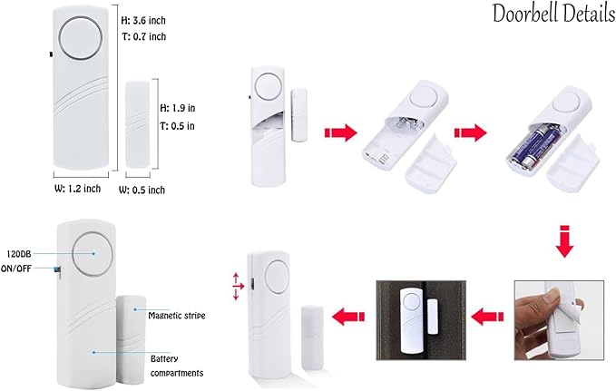 Door Window Alarm, 90DB Door Alarms - Image 7
