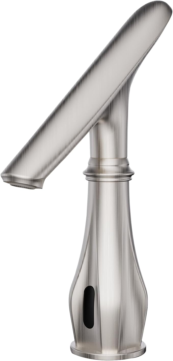 Touchless Bathroom Sink Faucets, Brushed Nickel Bathroom Faucet Single Hole by Bezeit