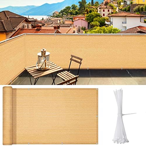 iCover 3.3x19.5ft Balcony Privacy Screen Fence, UV-Resistant Railing Fencing by iCOVER