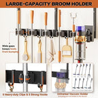 Broom Holder Wall Mount with Cleaning Supplies Organizer, Laundry Room - Image 2