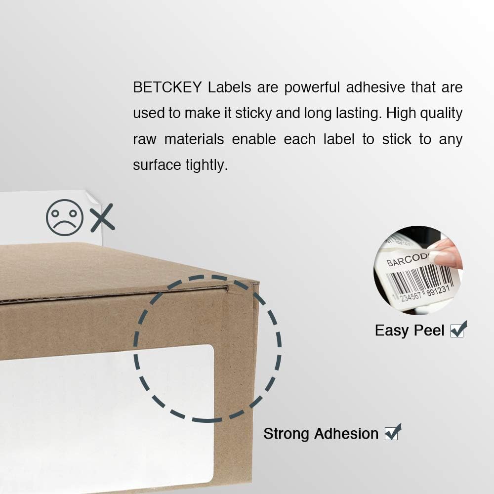 BETCKEY - Compatible DYMO 30324 (2-1/8" x 2-3/4") Multipurpose Labels, Perforated, Compatible with DYMO Labelwriter 450, 4XL, NOT Fit 550 & 5XL [20 Rolls/8000 Labels]