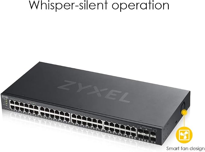 Zyxel 48 Port Ethernet Switch | Smart Managed Gigabit Network Switch | 44x GbE - Image 3