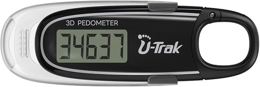 3D Pedometer for Walking with Removable Clip and Carabiner Simple Step Counter by U-Trak