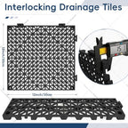 Interlocking Drainage Tiles 24PCS Modular Interlocking Cushion 12" x 12" - Image 2