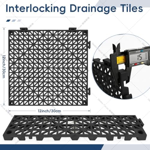 Interlocking Drainage Tiles 24PCS Modular Interlocking Cushion 12" x 12" - Image 2